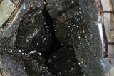 Septarian Dragon Egg Geode - Black Crystals #98868-1